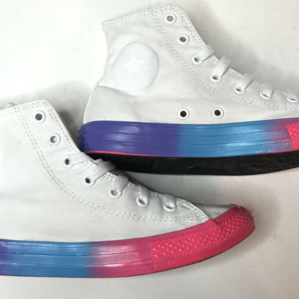 Converse Kids Hi Top White Racer Pink Sneaker 3